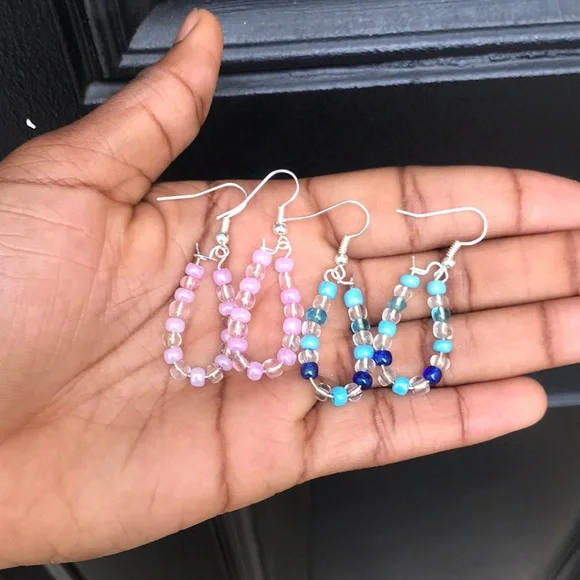 Homemade Beaded Earrings - Picture 1 of 3